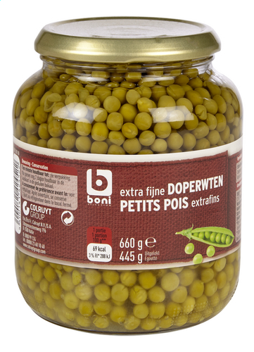 BONI doperwten extra fijn 660g