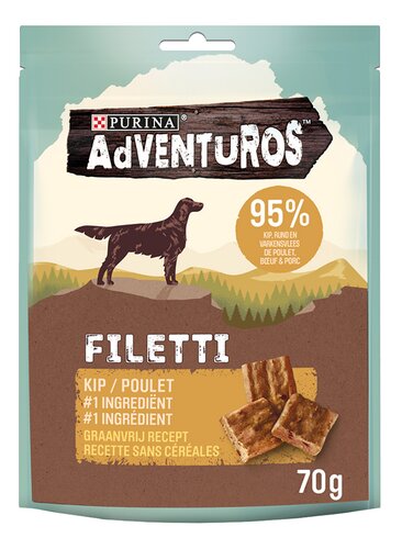 ADVENTUROS snack hond Filetti kip 70g