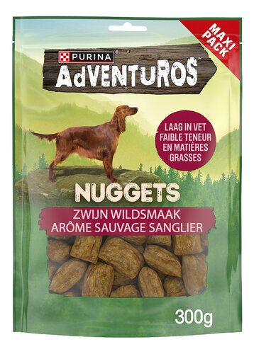 Adventuros Snack hond Nuggets | Zwijn wildsmaak 300g Zakje