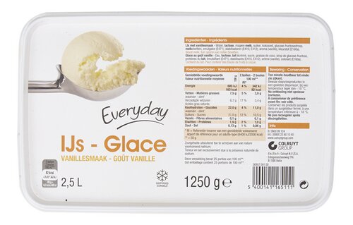 EVERYDAY vanille ijs 2,5L