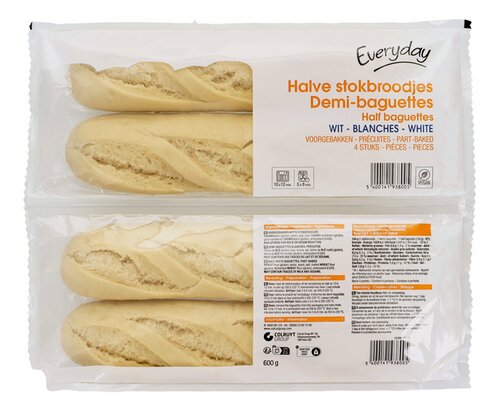 EVERYDAY 1/2 wit stokbrood 4x150g