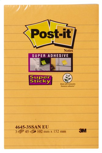POST-IT Sup.Sticky notes 102x152mm 3x45