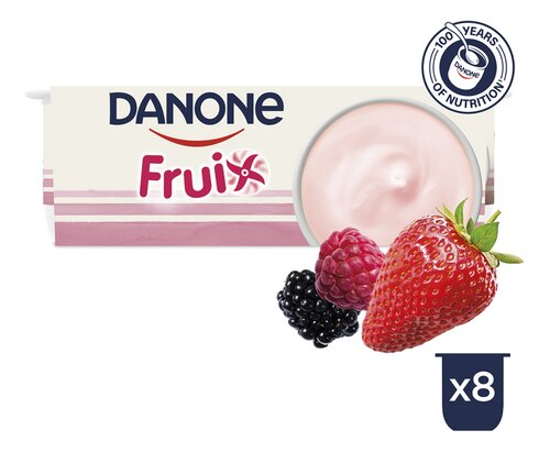 DANONE fruix yoghurt rode vrucht 8x125g