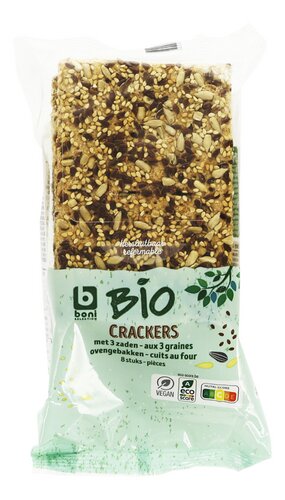 BONI BIO Crackers met 3 zaden 200g