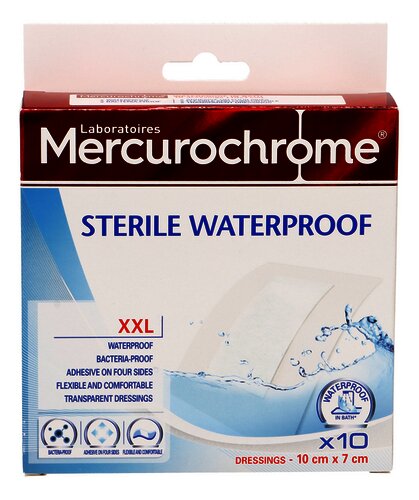 MERCUROCHROME pleist. WP transp XXL 10st