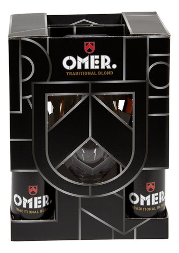 OMER Giftpack bier blond 8%+ glas 4x33cl