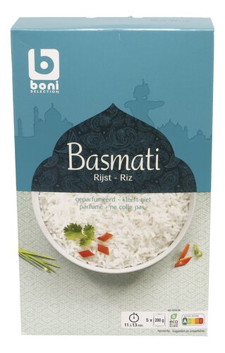 BONI rijst basmati kookbuiltjes 5x200g