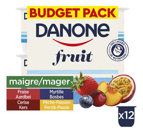 DANONE yoghurt mager fruit 12x125g