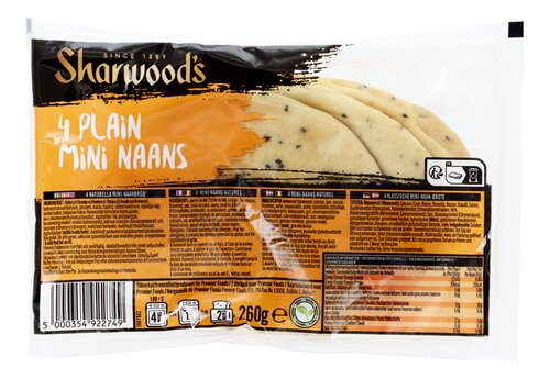 SHARWOOD'S Naanbrood Mini 4st 260g
