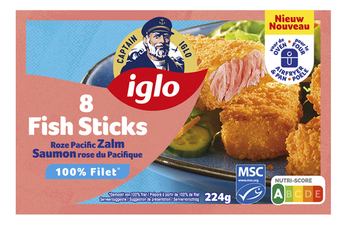 IGLO fish sticks zalm 8st 224g