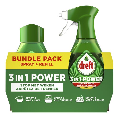 DREFT 3in1 power spray+navulling 1L
