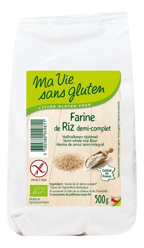 MA VIE SANS GLUTEN Halfv.Rijstm.Bio 500g