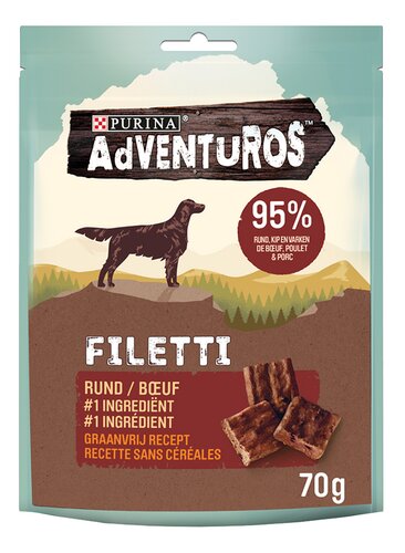 ADVENTUROS snack hond Filetti Rund 70g