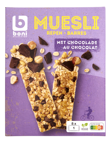 BONI muesli reep met chocolade 8x23g