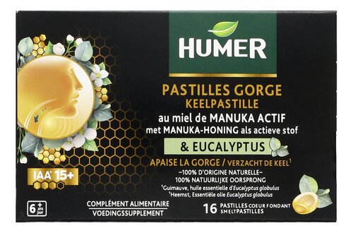 HUMER Keelpas. Manuka honing Eucal. 16st
