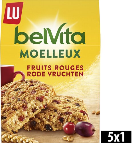 LU BELVITA Soft Baked rode vrucht 5x50g