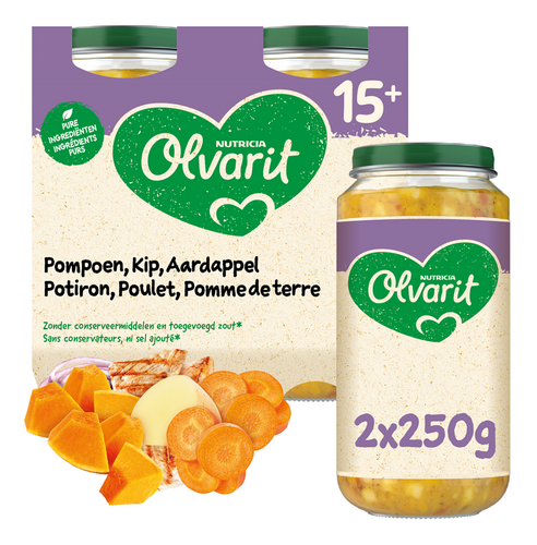 OLVARIT Pomp Kip Aardappel +15M 2x 250g
