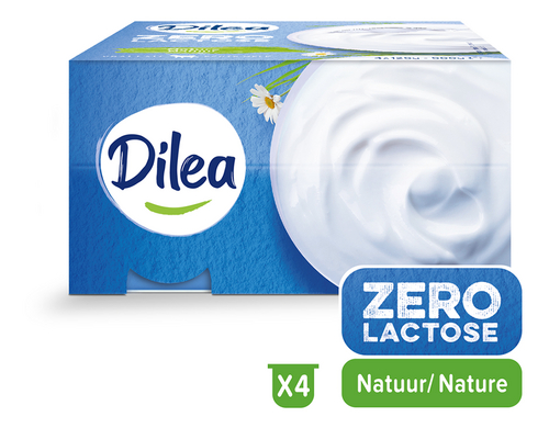 DILEA ZERO LACTOSE yoghurt natuur 4x125g