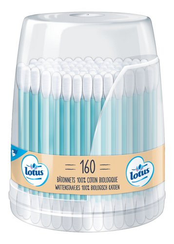 LOTUS wattenstaafjes papier doos 160st