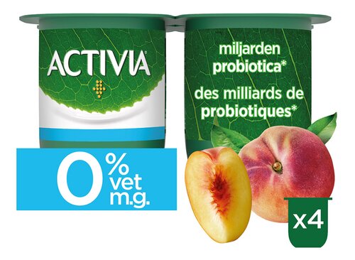 ACTIVIA yoghurt 0%vg perzik 4x125g