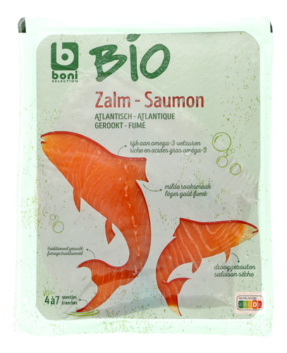 BONI BIO gerookte zalm sneetjes 140g