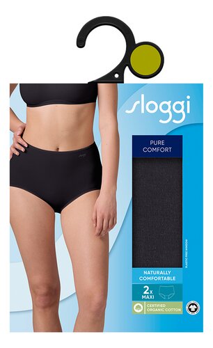 SLOGGI slip pure comf. maxi zwart M 2st