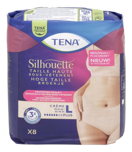 TENA luiers Silhouette + Crème Large 8st