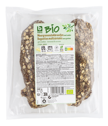 BONI BIO Baguette donker | granen 2x120g