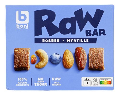 BONI Raw Bar bosbessen 4x35g