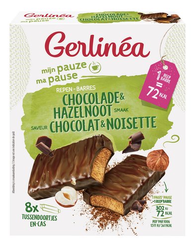 Gerlinea Ma Pause Barre Chocolat Chocolat Noisette 8xg Colruyt