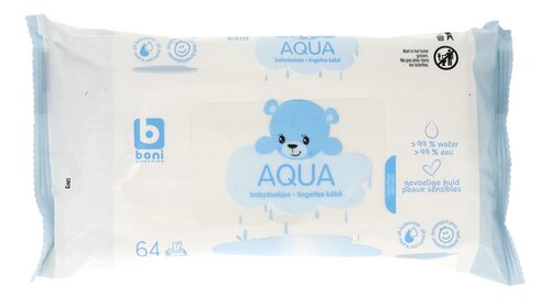 BONI vochtige babydoekjes aqua 64st