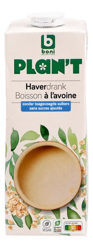 BONI PLAN'T haverdrink z.toeg.suikers 1L