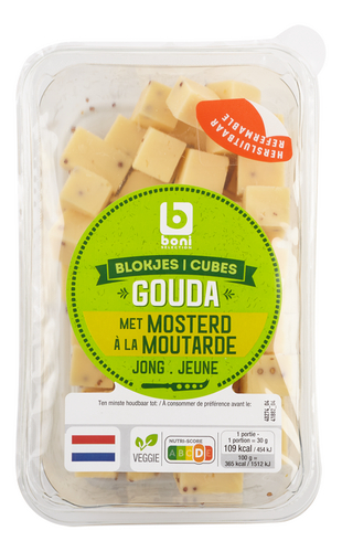 BONI gouda jong mosterd blokjes 280g