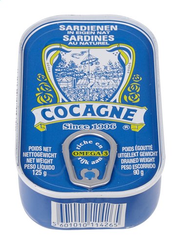 COCAGNE sardienen in eigen nat 125g