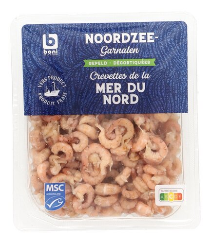 BONI grijze gepelde garnalen 125g