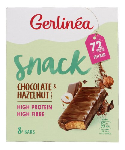 GERLINÉA chocolade-hazelnoot reep 8x20g