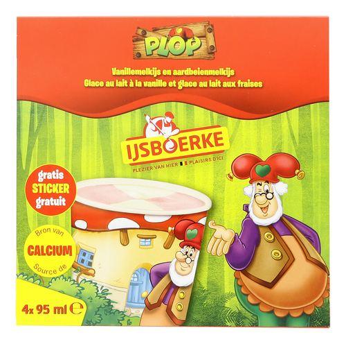 IJSBOERKE Plop Vanille Aardbei 4x95ml
