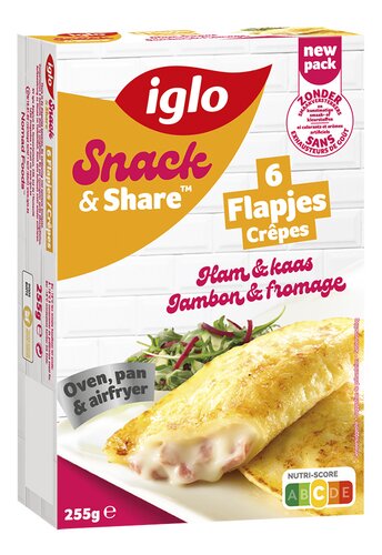 IGLO flapjes ham en kaas 6st 255g