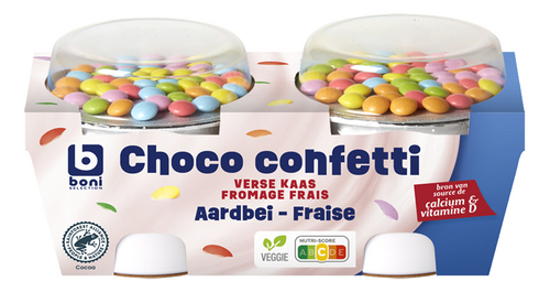 BONI Cheesy Choc aardbei/choc 2x110g