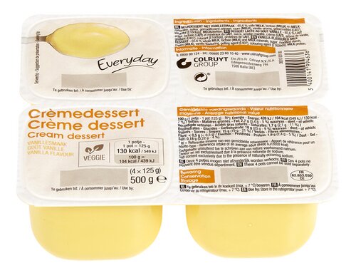 EVERYDAY crème dessert vanille 4x125g