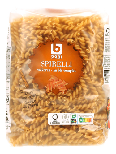 Boni Selection Pasta Fusilli | Volkoren 500g