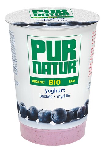 PUR NATUR yoghurt vol bosbes bio 500g