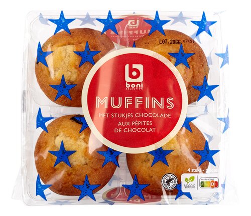 BONI Muffins chocoladestukjes 4x75g
