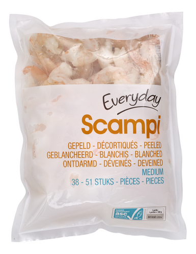 EVERYDAY scampi M gepeld 38-51 ASC 500g