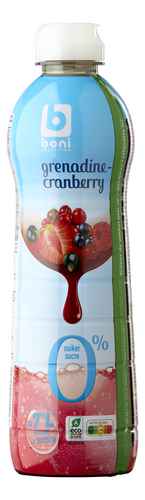 BONI siroop grenad-cranb. 0% suiker 75cl