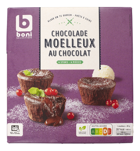 BONI moelleux chocolade 4x90g