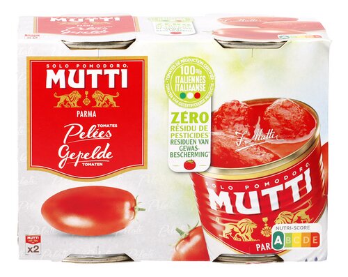 MUTTI Gepel.Tomaten Zero Pest.Res 2x400g