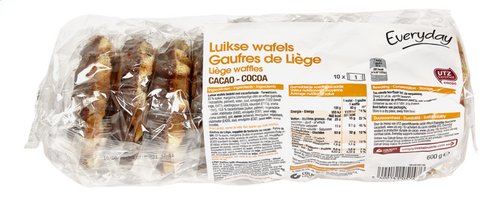 EVERYDAY Luikse wafels cacao 10x60g