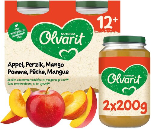OLVARIT appel perzik mango 12m+ 2x200g