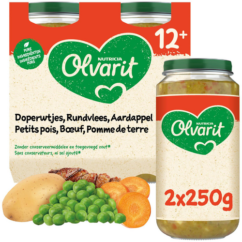 OLVARIT erwt rund aardappel 12m+ 2x250g